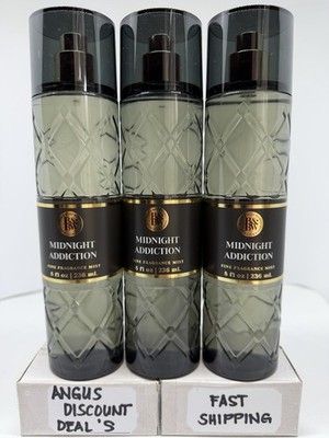3PCS  MIDNIGHT ADDICTION  Bath & Body Works Fine Fragrance MIST, 8oz NEW!!