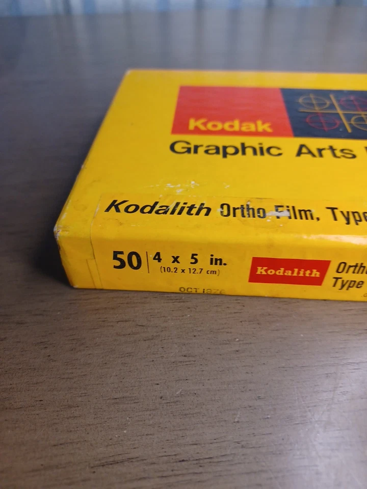 4x5 [ 50 ]Kodak Kodalith Ortho Film 6556 Type 3 Graphic Arts B & W  Exp.1976 New - Image 3 of 4