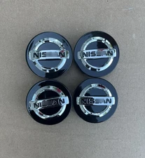 Set of 4 BLACK 54mm Wheel Center Caps for Altima Maxima Murano