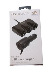 iHome Auto USB Car Charger 3 12V CLA Sockets