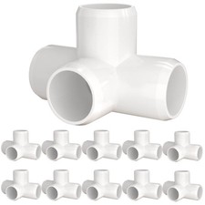 1-1/2" PVC Fittings 4 Way 10-Pack , Furniture Grade PVC Pipe Connector 1-1/2...