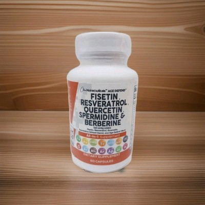 Clean Nutraceuticals Age Defend Fisetin Resveratrol Quercetin 60 Ct Exp 7/28