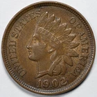 1902 Indian Head Penny Cent Almost Uncirculated (AU)