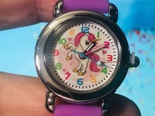 Children's Unicorn Silicone Watch - Fits up to 6 1/2" - Color Purple Quartz NEW