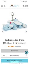 Jellycat Sky Dragon Bag Charm Dust Bag - Authentic - Brand New with Tags