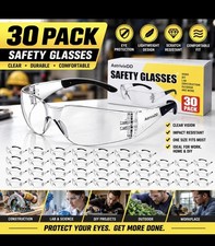30 Pair of Clear Safety Glasses - New In Box