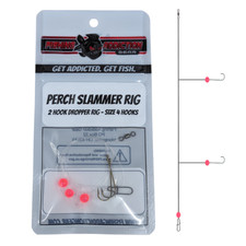 (3) Fishing Addiction Gear Perch Slammer Rig 2 Hook Dropper Rig #4 Get Addicted