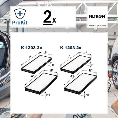 2x ORIGINAL  Filtron K 1203-2x Filter, Innenraumluft passend für Kia CARENS II