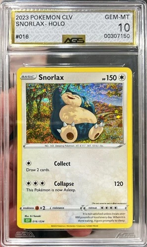 2023 Pokemon Classic Collection English Snorlax Holo 016/034 AGS 10 Gem Mint
