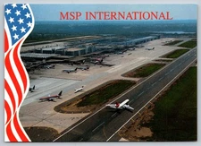 Postcard Minnesota MSP International Airport Lindbergh Terminal 51G