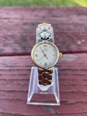 anne klein II watch women, Date White Face, Stainless Steel New Battery. 
