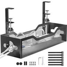 Under Desk Cable Management Tray No Drill, Metal Mesh Cable Management Under ...