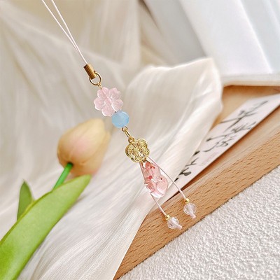 Fox Glaze Pendant Macaroon Beading Keychain Phone Chain Lanyard
