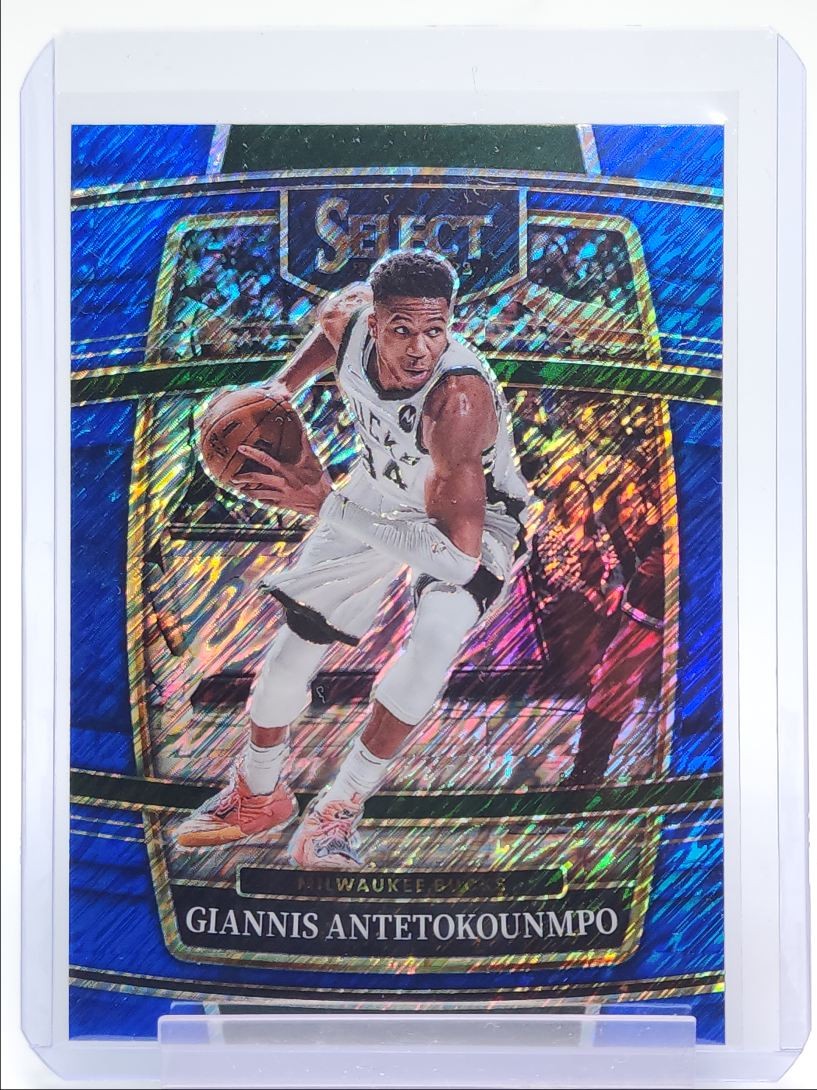 GIANNIS ANTETOKOUNMPO 2021-22 SELECT CONCOURSE BLUE SHIMMER BUCKS Q5588