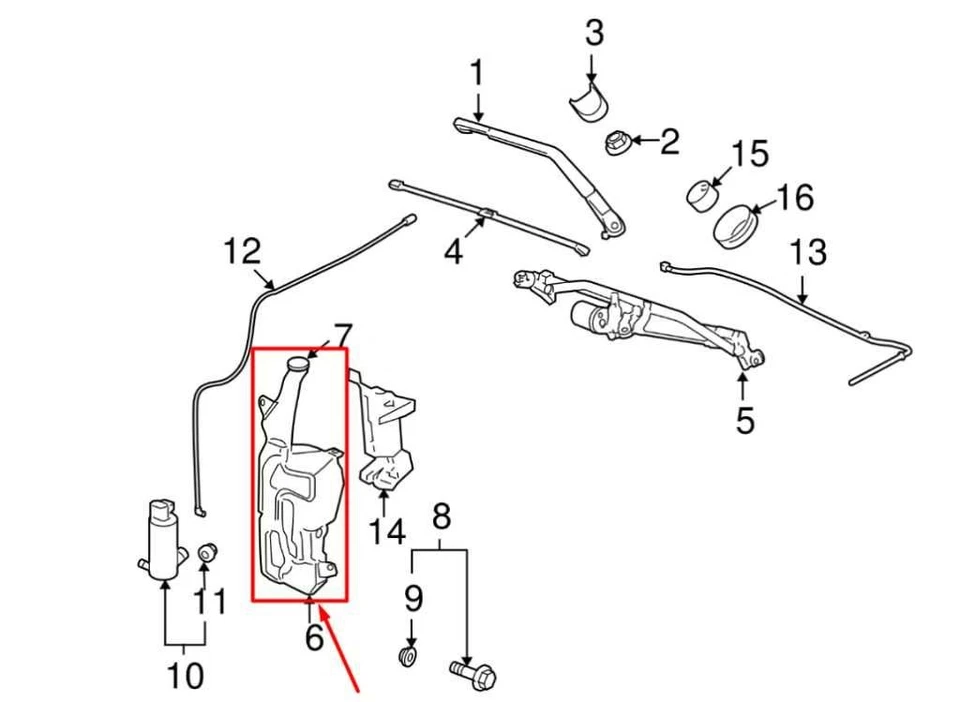 2007-2013 Chevrolet Silverado 1500 Windshield Washer Reservoir Bottle 20999339 - Image 2 of 4