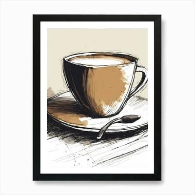 Kaffeetasse Kunstdruck gerahmt Wandbild Poster Leinwanddruck Bild