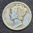 1930 S Mercury Dime Silver Circulated Business Strike Uncertified