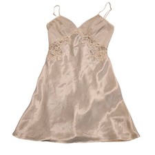 Victoria's Secret Small Estimate P Ivory Satin Lace Sequin Chemise Slip