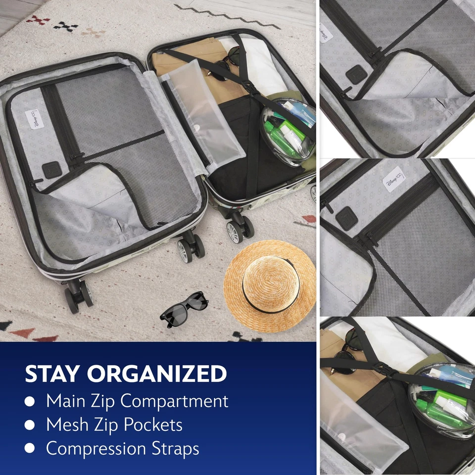 Equipaje con ruedas Disney de 30 pulgadas, maleta rígida con estampillas de Disney... Foto 3 de 4