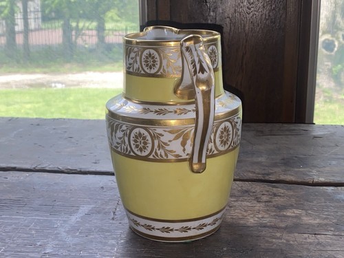 Chamberlain’s Worcester Pitcher Yellow With Gilt View Of Worcester Ca. 1840’s - Picture 4 of 9