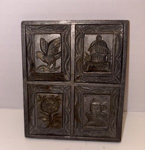 Antique Springerle Metal Gingerbread Butter Cookie Stamp Mold German? B
