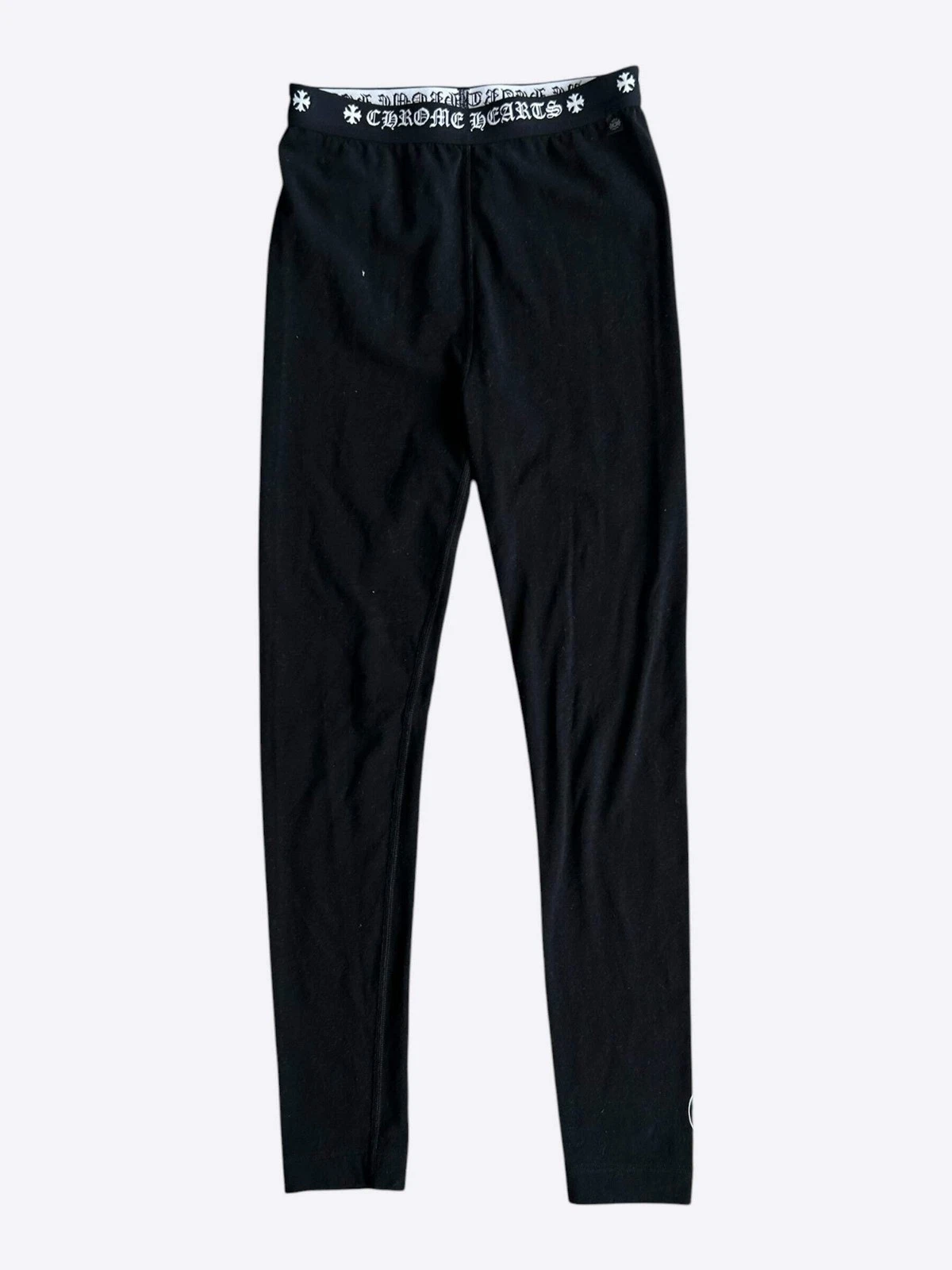 Chrome Hearts Black & White Horseshoe Logo Leggings