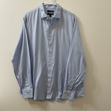 Murano slim fit button down shirt light blue XL