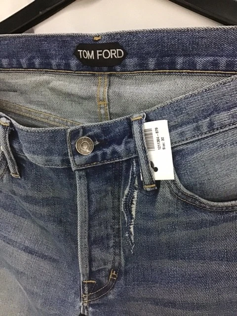 Tom Ford Slim-Fit Stretch-Denim Selvedge Jeans Size 32 TFD001 - Image 2 of 4
