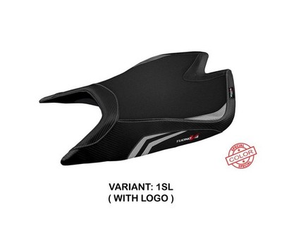 Sattelbezug Kompl Sitz Nashua SC Silb + logo TPZ Aprilia Tuono V4 Fac 2021 2023