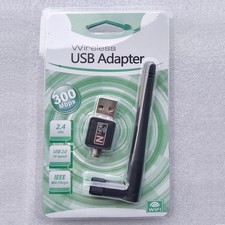 2.4ghz 300Mbps Portable Wireless USB WiFi Network Adapter w/Antenna 802.11N zz