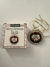 Longaberger 1996 Merry Christmas Pottery Ceramic Tie On C41