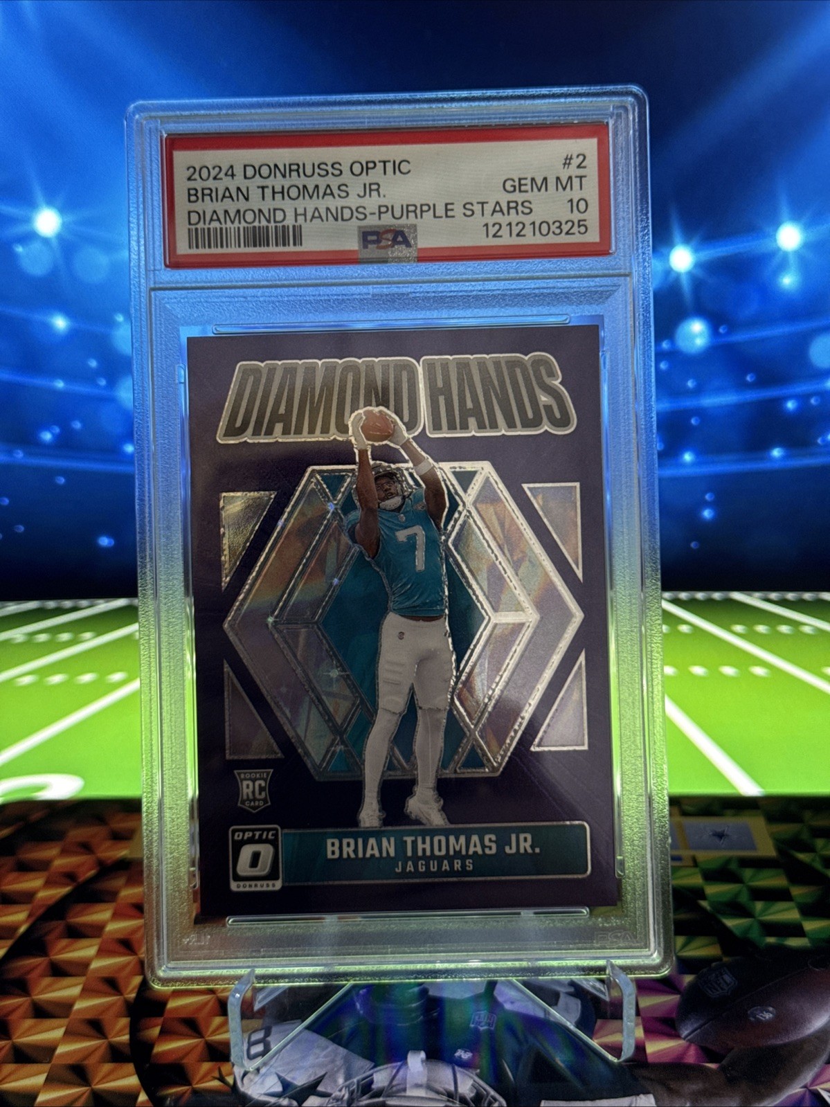 2024 Panini Donruss Optic Diamond Hands Purple Stars Brian Thomas Jr. #2 /25 RC