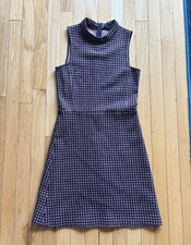 Theory Black Red White Sleeveless Mock Neck G...