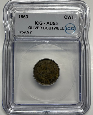 #ad 1863 CWT Oliver Boutwell Miller ICG AU 55 Troy NY Redeemed in Bills My Office $48.00