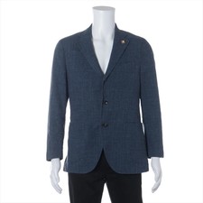 Lardini Cotton  linen Tailored Jacket 50 Men's Blue JM0526AQ