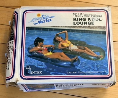 Vintage 1992 Intex King Kool Lounge NOS Pool Float Inflatable Mattress NIB 62x35