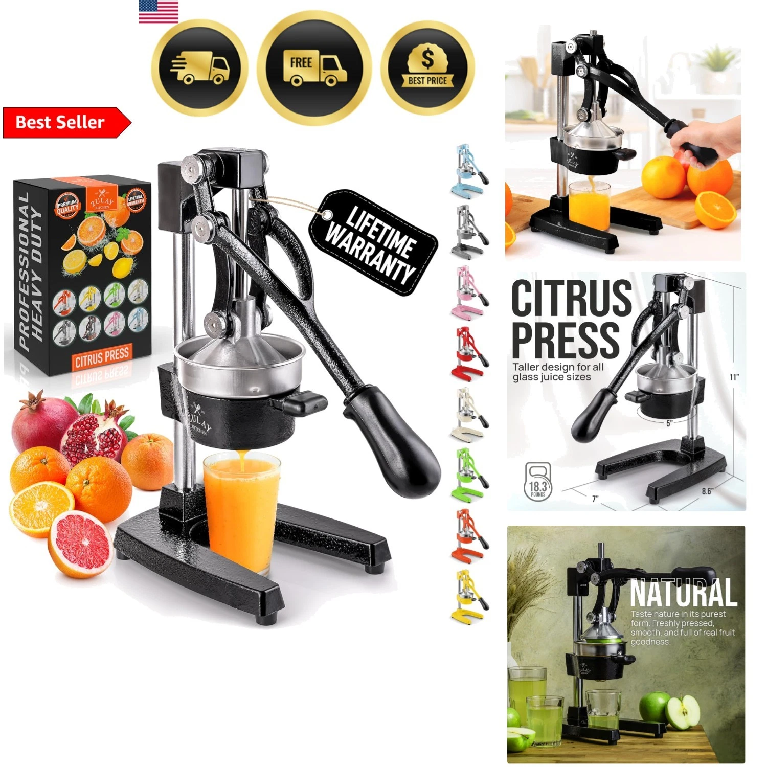 Citrus Juicer Manual Orange Lemon Lime Fruit Squeezer Heavy-Duty Dishwasher Safe
Opens in a new wind