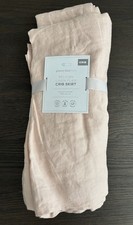 Pottery Barn Kids Baby Belgian Linen Flax Crib Skirt Blush New Pls Read