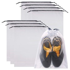 Set of 8 Transparent Shoe Bags for Travel Large Clear Plastic Shoes Storage O...