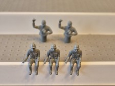 Marx/CTS WWII seated German infantry dark gray X 4