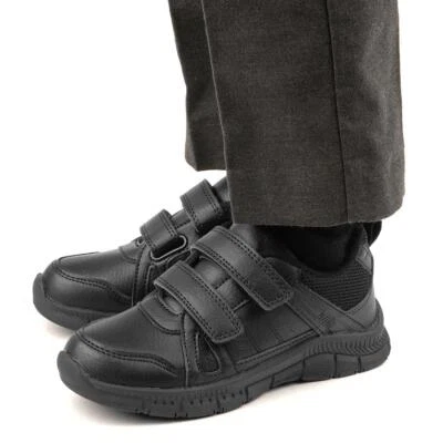 Trux Boys Shoes Black Kids School Easy Fasten Comfortable SIZE