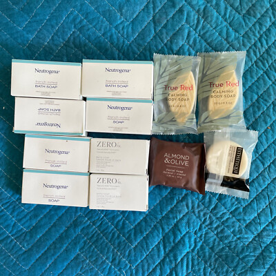 Lot of 12 Mixed  Travel Size Hotel Style Soap Bars