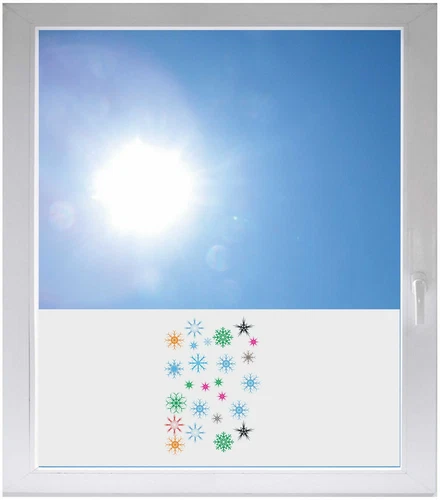 Privacy Screen Protector Sun Shade Window Film - GME030 - Snowflakes Stars Sky