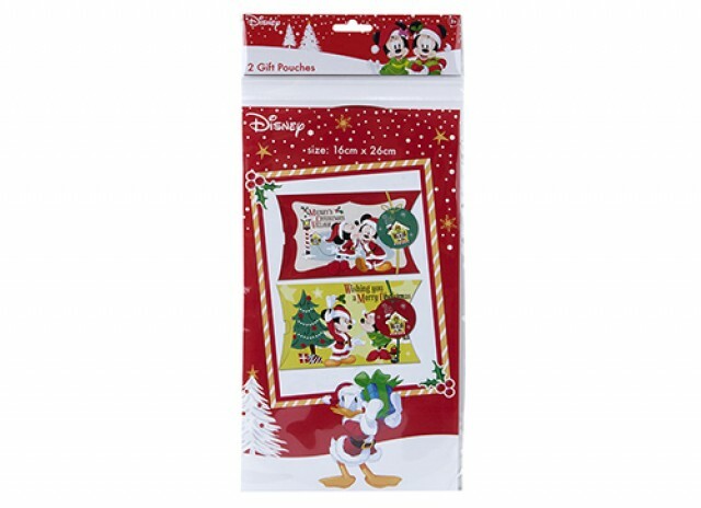 Disney Mickey and Minnie Mouse Christmas Pillow Gift Pouches & Tags Pack of 2