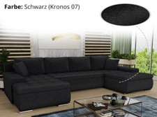 Wohnlandschaft Wohnzimmer Schlaffunktion ecksofa FARIS U-form Couch Bettsofa