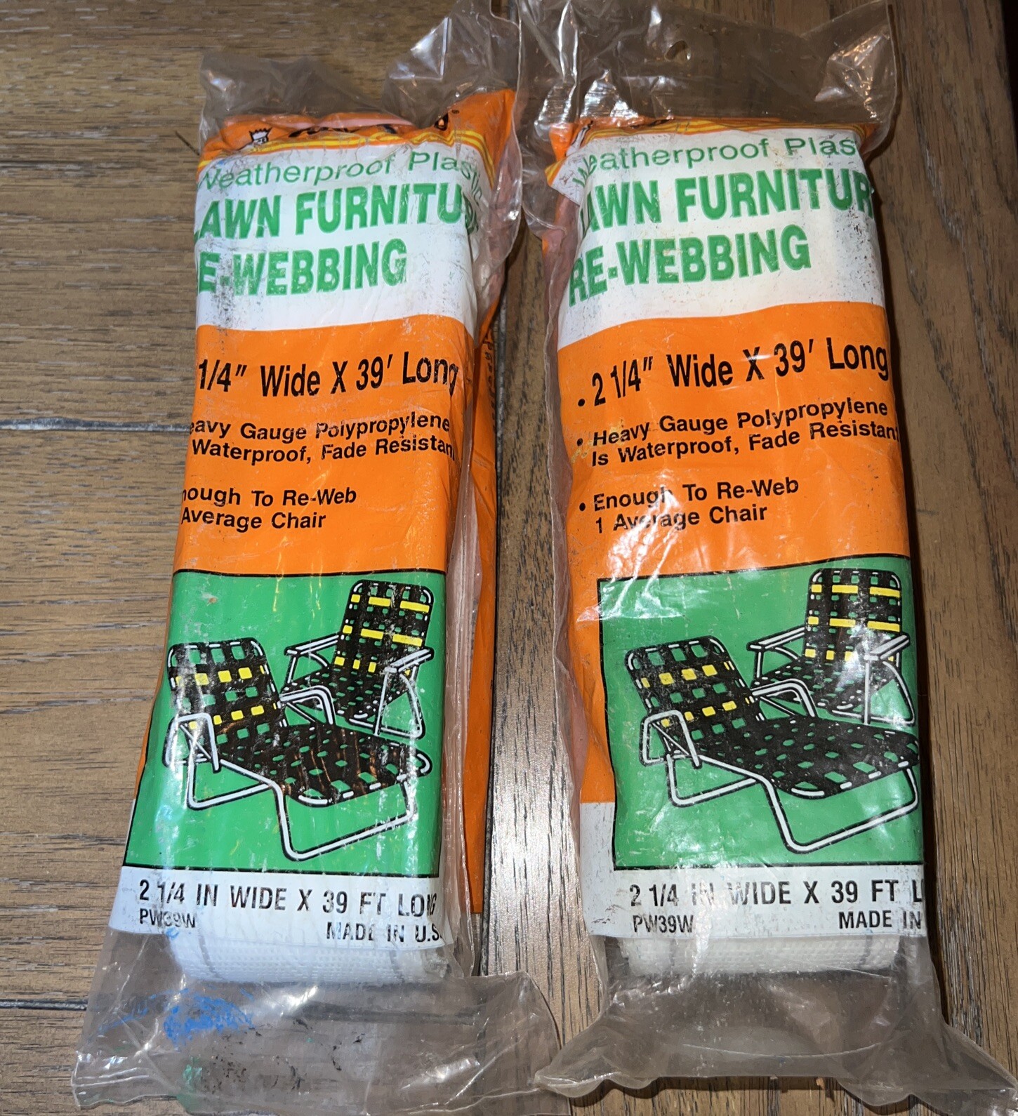 Lot Of 2 Frost King Lawn Furniture Rewebbing 2 1/4” X 39’ PW39W White