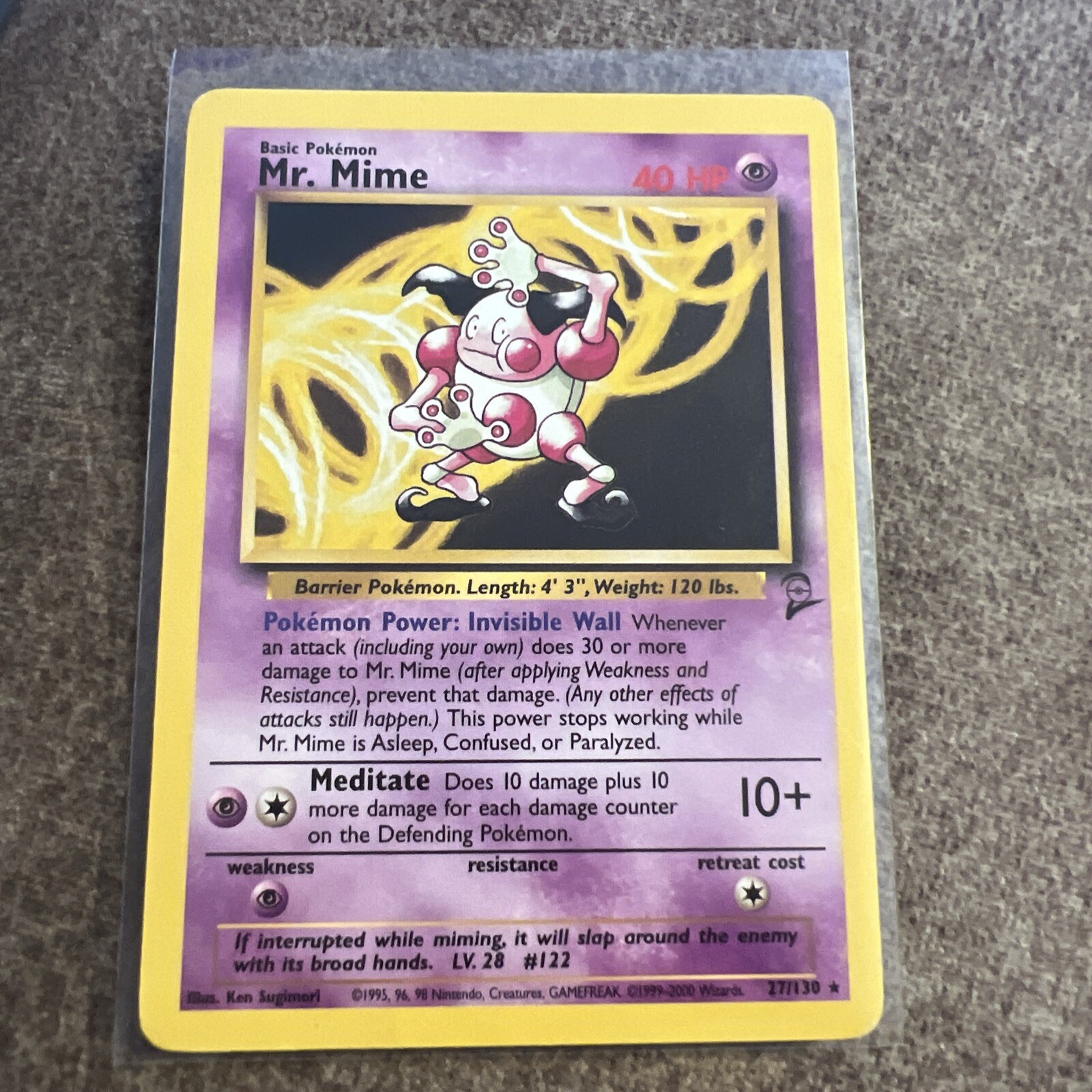 Pokémon TCG Mr. Mime Base Set 2 27/130 Regular Unlimited Rare | eBay