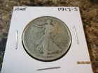 1917-S REV. WALKING LIBERTY SILVER HALF DOLLAR FINE     39