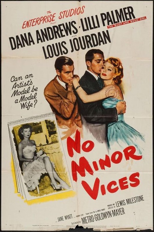 RARE 16mm Feature: NO MINOR VICES (DANA ANDREWS / LILLI PALMER / LOUIS JOURDAN)
