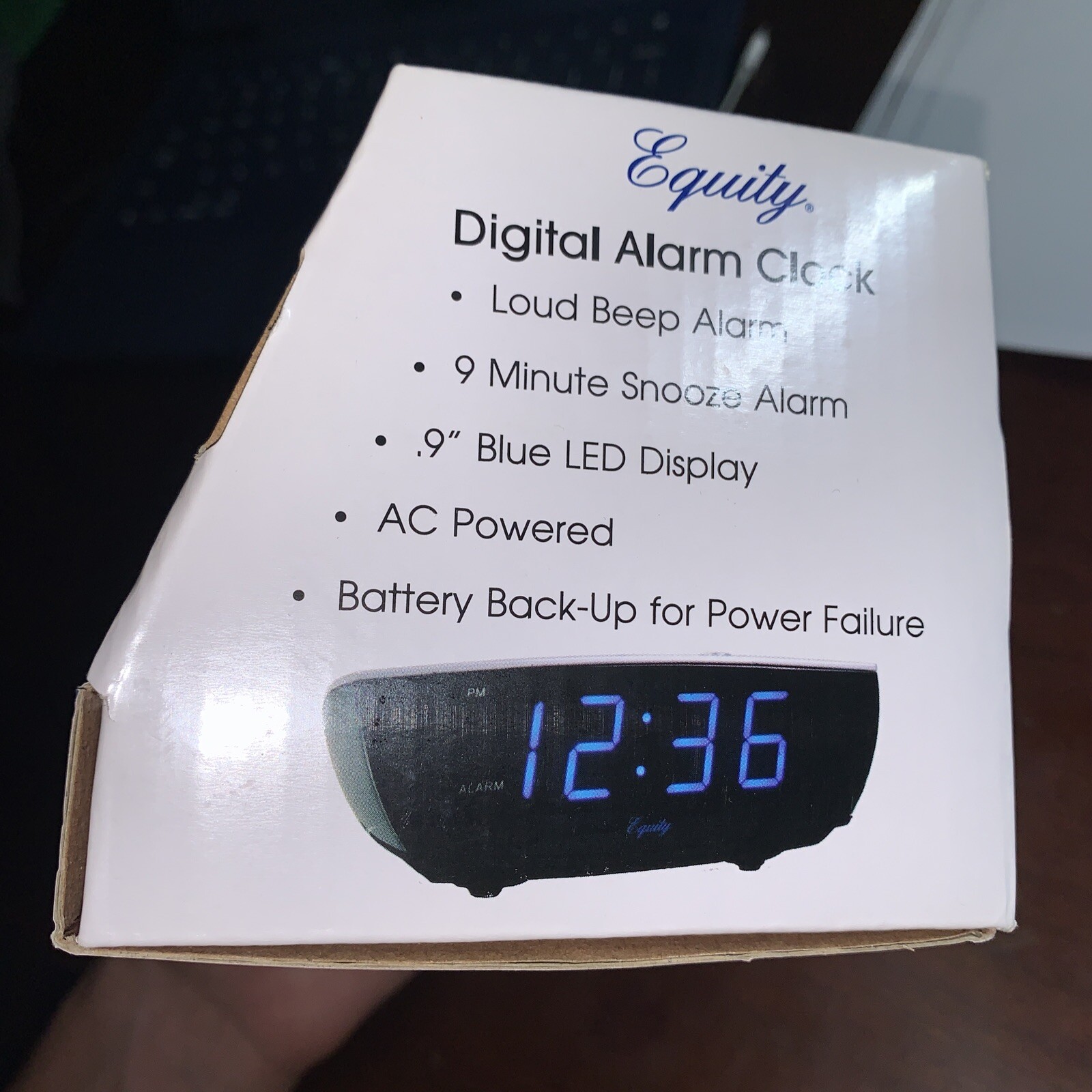 Equity by La Crosse Brand New 75903 0.9" Blue LED Digital Desktop Alarm Clock